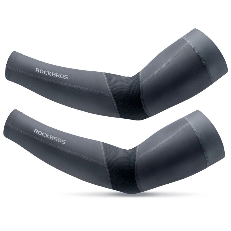 (image for) ROCKBROS Ice Silk Fabric Cycling Hand Support UPF 50+ Sun Protection Breathable High Elasticity Running Grip Stitching Sleeve for Running Riding Outdoors Sports