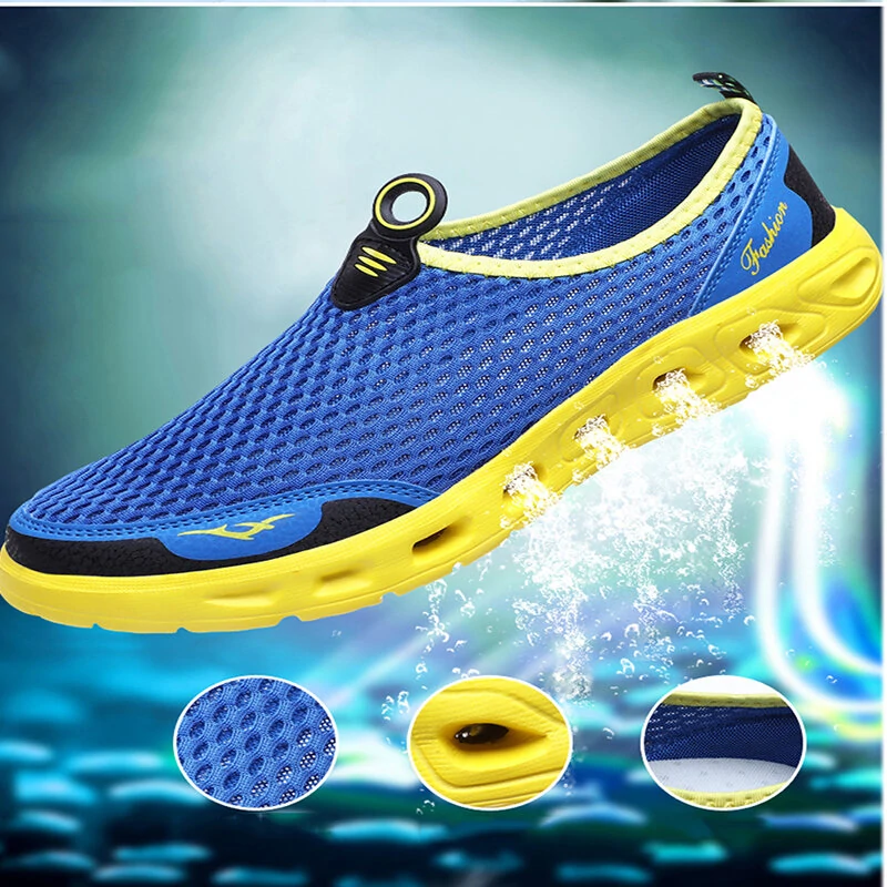 (image for) TENGOO Men Sandals Outdoor Breathable Beach Shoes Lightweight Quick-drying Wading Shoes Water Sport Hiking Camping Sneakers Shoes Summer Sandals