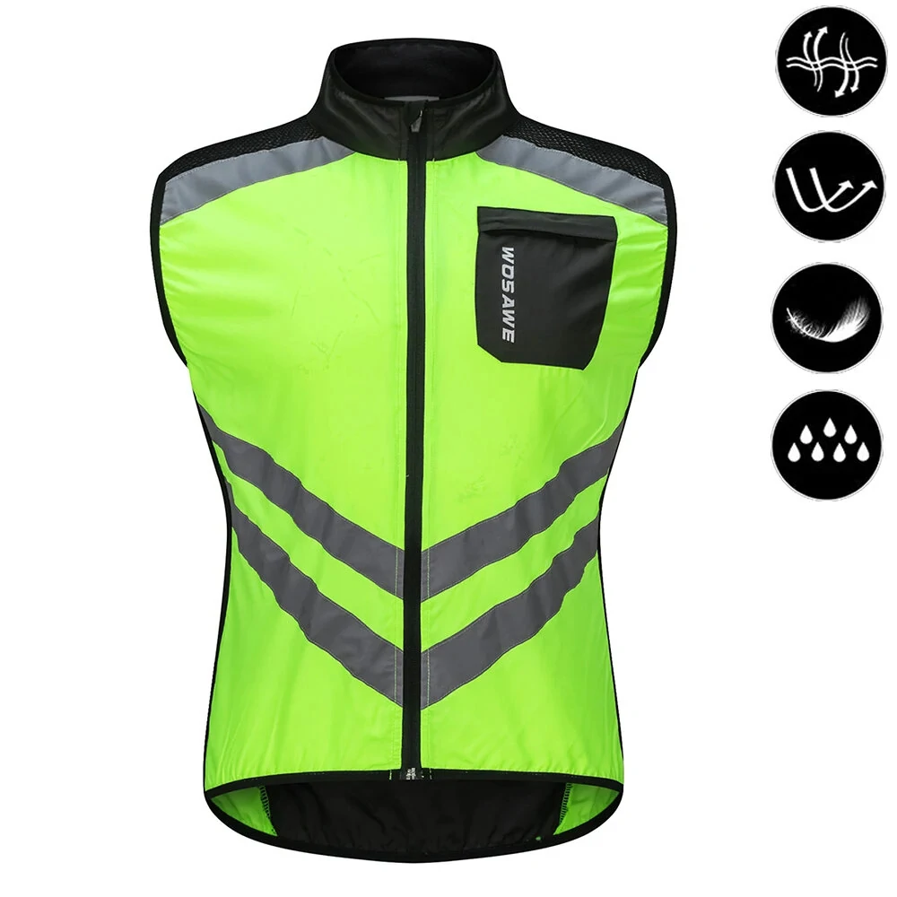 (image for) WOSAWE Cycling Vest Reflective Safety Vest Breathable Waterproof Bicycle Sportswear Outdoor Running Jersey